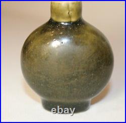 Antique 1800's Chinese handmade celadon pottery jade stone snuff bottle jar