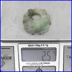Antique Chinese Celadon Green Jade Lotus Flower Carving Carved Pendant Nephrite