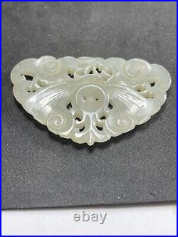 Antique Chinese Celadon Jadeite Jade Greatly Carved Pendent