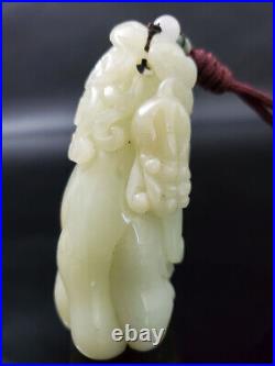 Antique Chinese Light Celadon Jade'Buddha's Hand' Carving