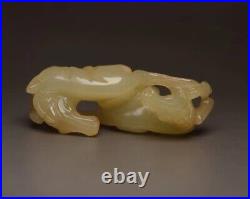 Antique Chinese Nephrite Celadon-HETIAN-old JADE Statue pendants horse QING DIY