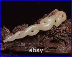 Antique Chinese Nephrite Celadon Hetian OLD Jade statues snake sheeep Qing dy