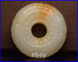 Antique Chinese Nephrite Celadon-Natural HETIAN-OLD Jade statues Cloud Sea QING