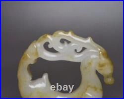Antique Chinese Nephrite Celadon-Natural HETIAN-OLD Jade statues deer QING DY