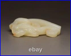 Antique Chinese Nephrite Celadon Natural Hetian OLD Jade statue phoenix Qi Dy