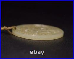 Antique Chinese Nephrite Celadon-natural Hetian -OLD Jade FU Pendants Qing DY