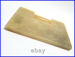 Antique Jade Lock Pendant Mutton Fat Very Old Chinese 75 mm Long