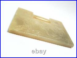 Antique Jade Lock Pendant Mutton Fat Very Old Chinese 75 mm Long