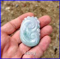 Celadon White Jadeite Jade Superb Vintage Chinese Carved Necklace Pendant Amulet