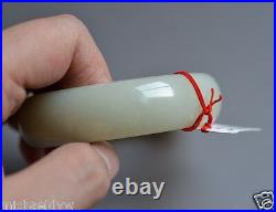 Certified Fine Old Chinese Hetian Nephrite Celadon Jade Bracelet Bangle 60mm