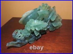 Chinese Jade 8.5 Koi Carp Fish Aquarium Jadeite Nephrite celadon carved VINTAGE