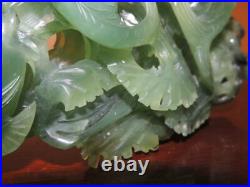 Chinese Jade 8.5 Koi Carp Fish Aquarium Jadeite Nephrite celadon carved VINTAGE