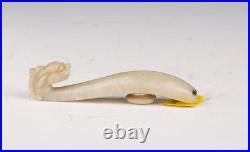 Chinese Pale Celadon/White Jade Belt Hook Late Qing Dynasty L3.5 in