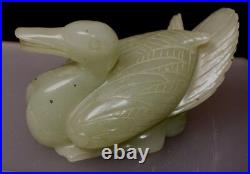 Chinese Splendid Celadon Jade Duck Ornament
