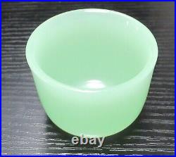 Chinese Translucent Celadon Green Jade Ceremonial Cup