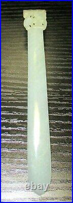 Chinese White Celadon Translucent Jade Hair Pin 53/4 L X 3/4 W