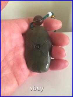 Old Chinese Nephrite Celadon Jade Statue Toggle FAIRY BOYS with monkey