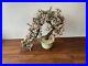 Oriental Chrysanthemum Jade Glass Flower Bonsai Tree In Celadon Pot. H 20 L 22