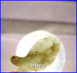 Pair Chinese Qing Dynasty Carved White Celadon Jadeite Jade Koi Fish Amulets