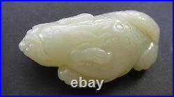 Rare Chinese Celadon Jade Three Legs Frog Toad Foo Dog & Coins Good Luck Money