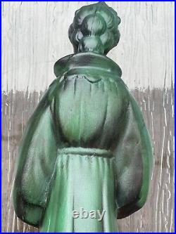 Vintage Celadon Glaze Ceramic Chinese Empress Kuan Yin Statue Buddha Jade