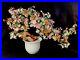Vintage Chinese Hand Carved Jade Bonsai Pink Flower Tree Celadon Pot Sculpture