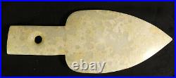 X-RARE Neolithic Chinese Celadon Jade Spear Head with Inscription Translated